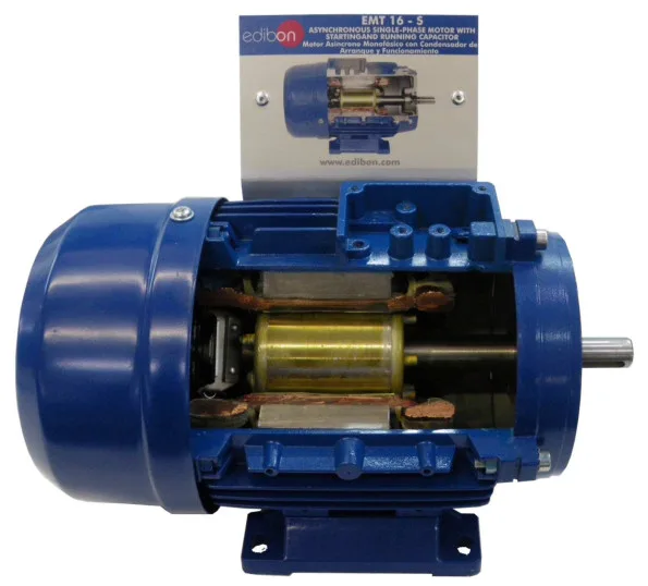 EMT16-S: Cutaway 1PH Squirrel-Cage Motor with Starting and Running Capacitor