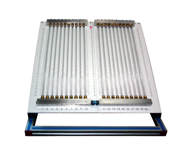 HMM-I1000: Inclined Multimanometer with 20 manometric tubes of 250 mm length
