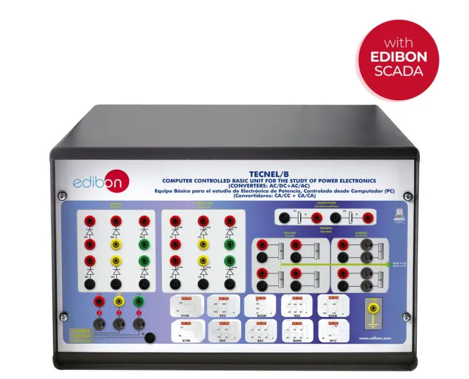 TECNEL/B: Computer Controlled Basic Teaching Unit for the Study of Power Electronics (no IGBTS). (Converters: AC/DC+AC/AC)