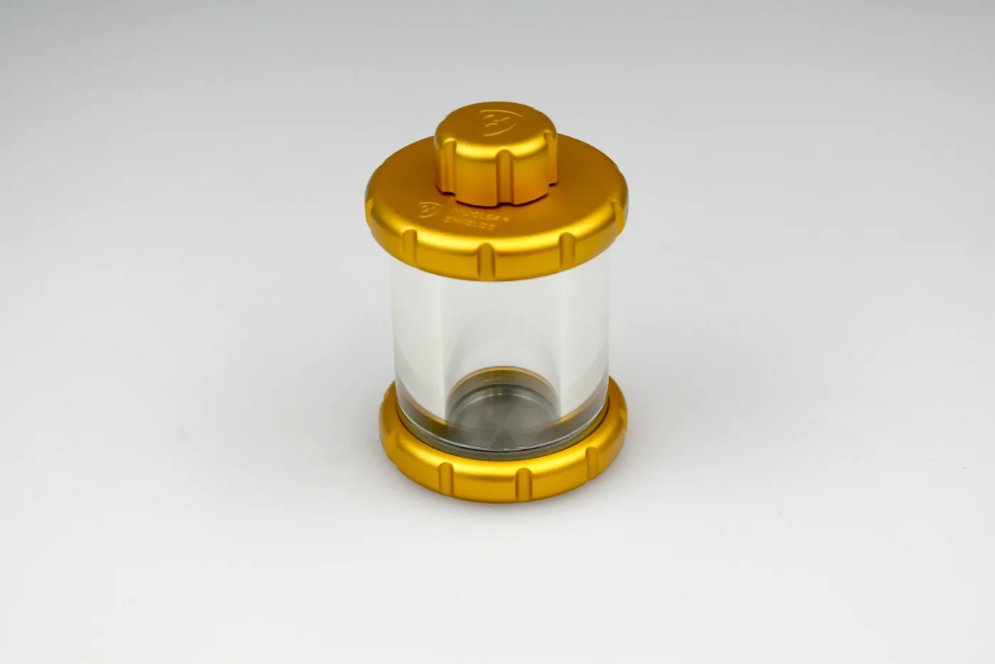 Lead glass vial shield - Yellow/Gold