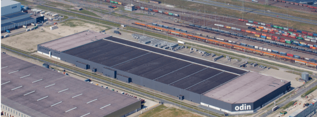 PV module testing in the port of Rotterdam. Manufacturer photograph of the OdinSpire Rotterdam testing location; an overseas testing service.